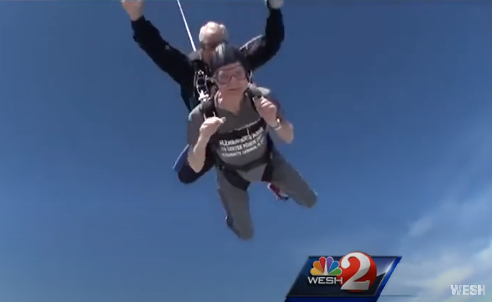Tandem skydive by 99-year-old man